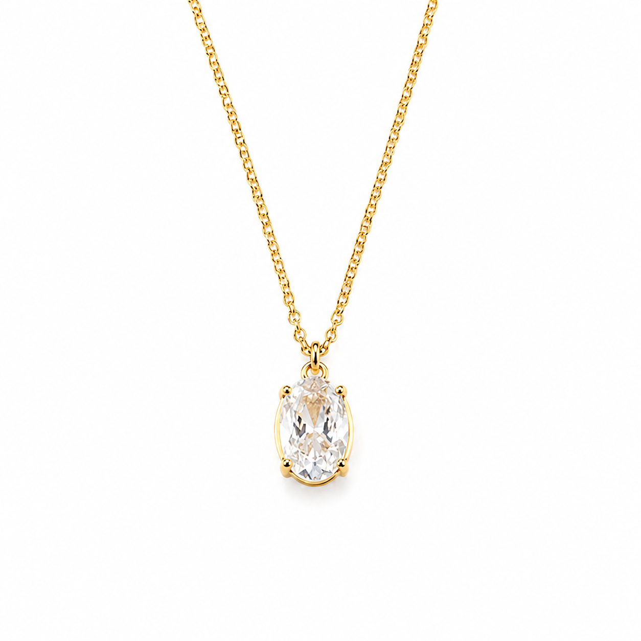Oval Zircon Necklace