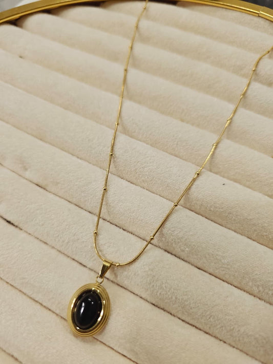 Boll chain black necklace