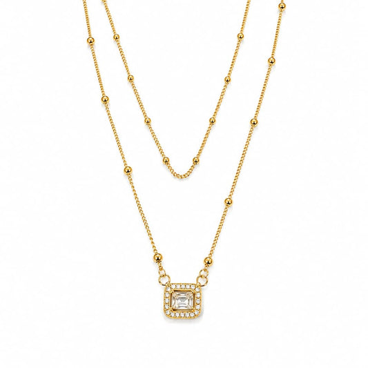 Square Zircone Necklace